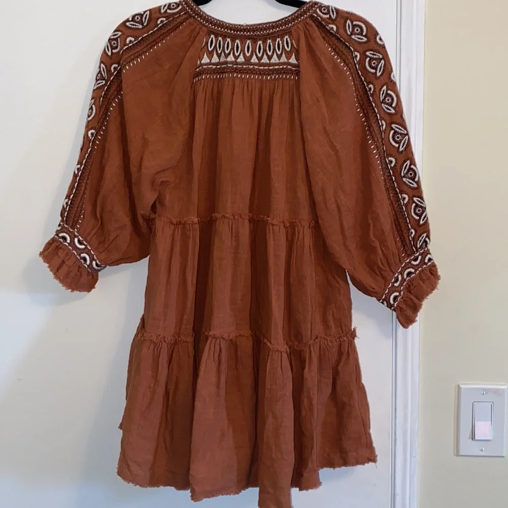 Free People Dream Weaver V-Neck Embroidered Tunic